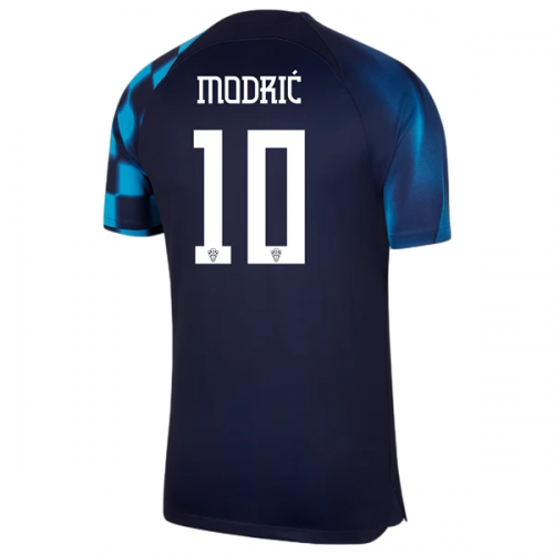 Kroatien Modrić 10 Fodboldtrøjer Udebanesæt World Cup 2022 Kort ærmer Kroatien Modrić 10 Fodboldtrøjer Udebanesæt World Cup 2022 Kort ærmer